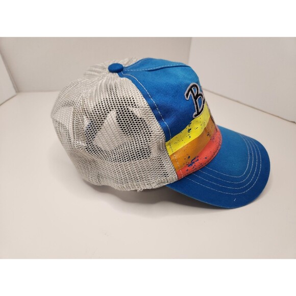 Ford Bronco Hat Cap Snap Back Blue Trucker Mesh Logo - Picture 3 of 5